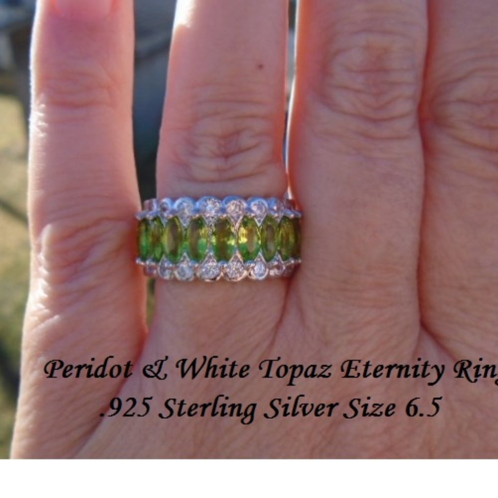 Peridot & White Topaz Eternity Ring